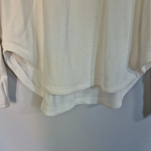 Athleta Presence Ribbed Sweater Deep V Back In Ivory Small - Picture 7 of 8